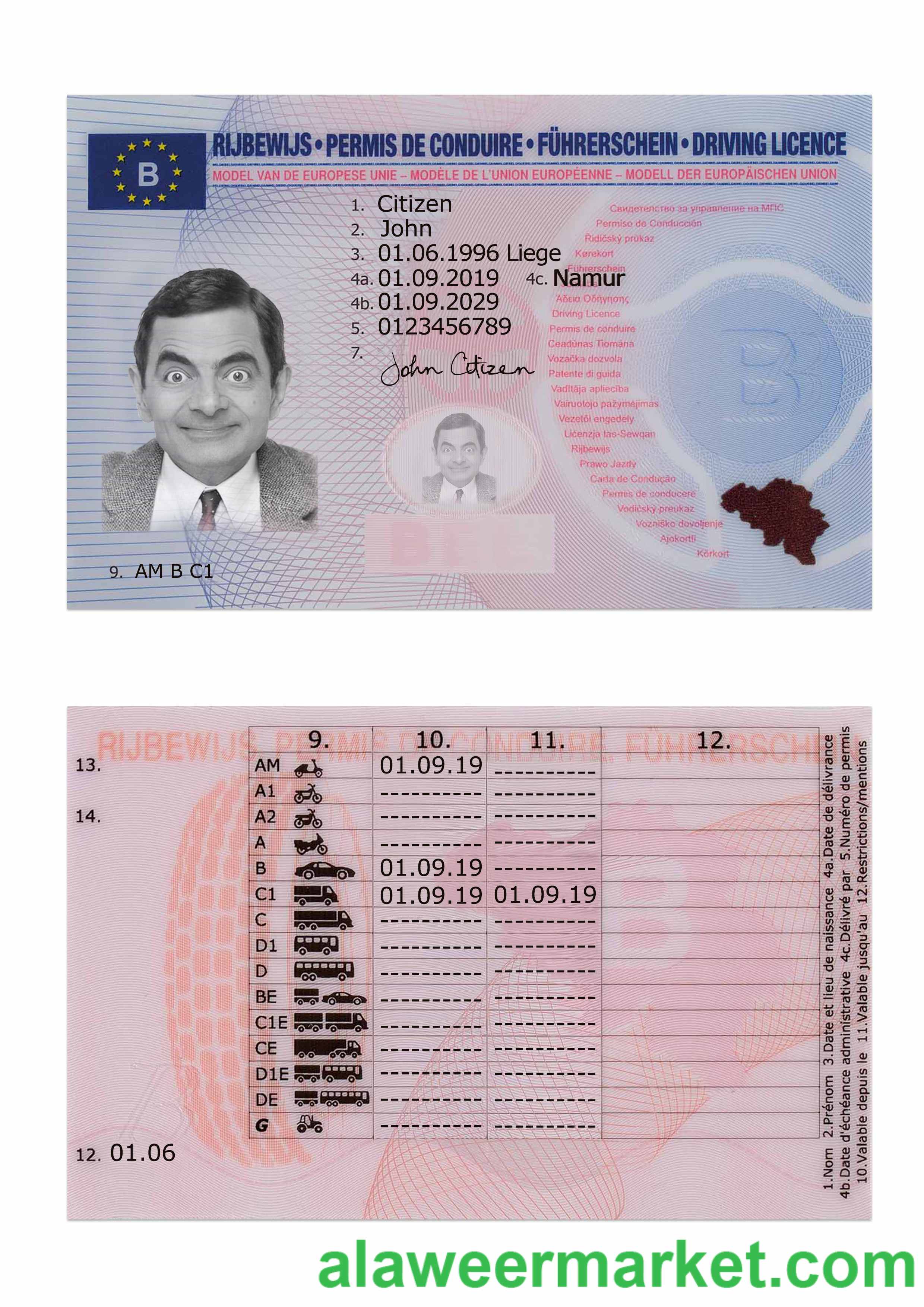 Belgium driving license 2019-present